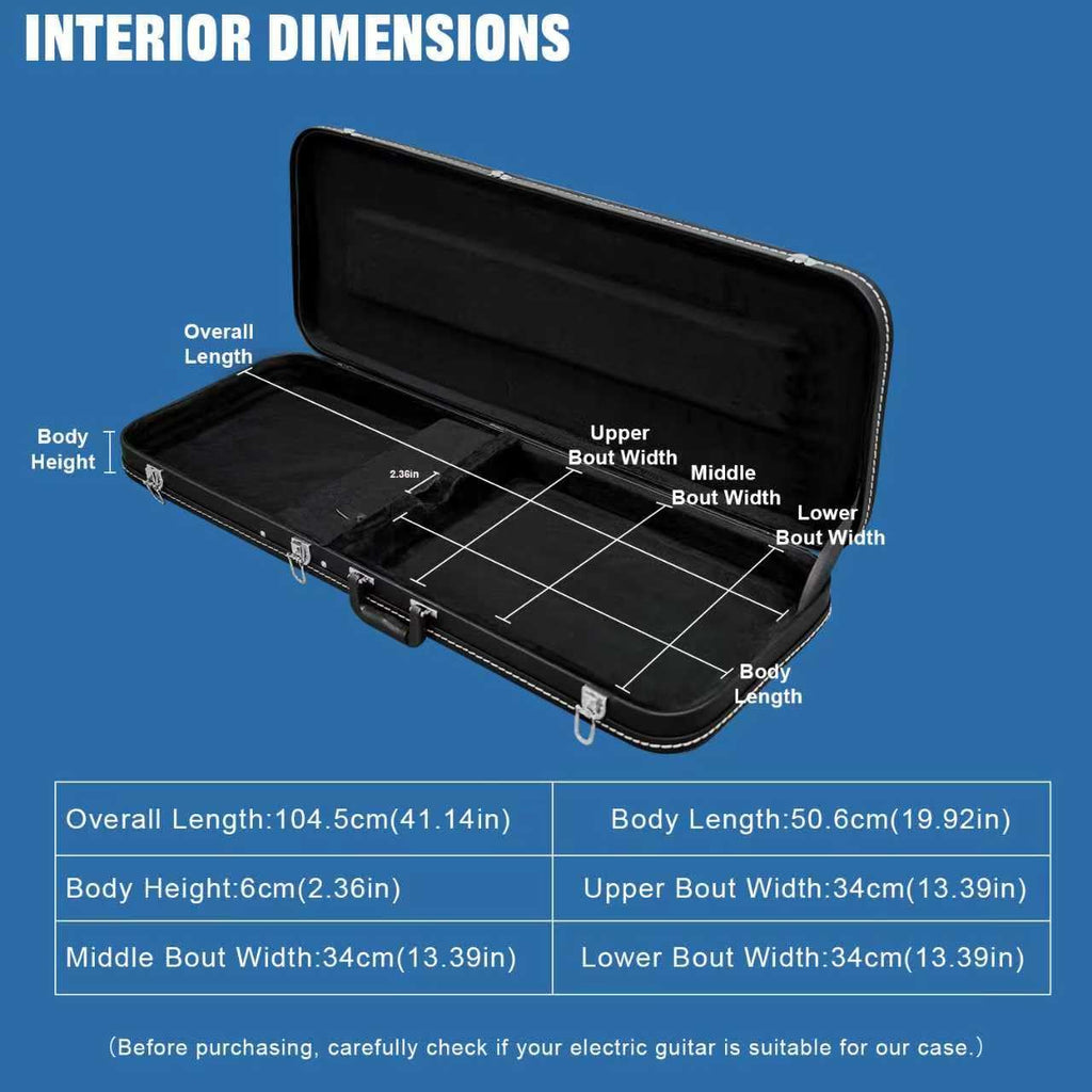 39 Inch Wooden Hard Shell Electric Guitar Case with Lock Latch X555