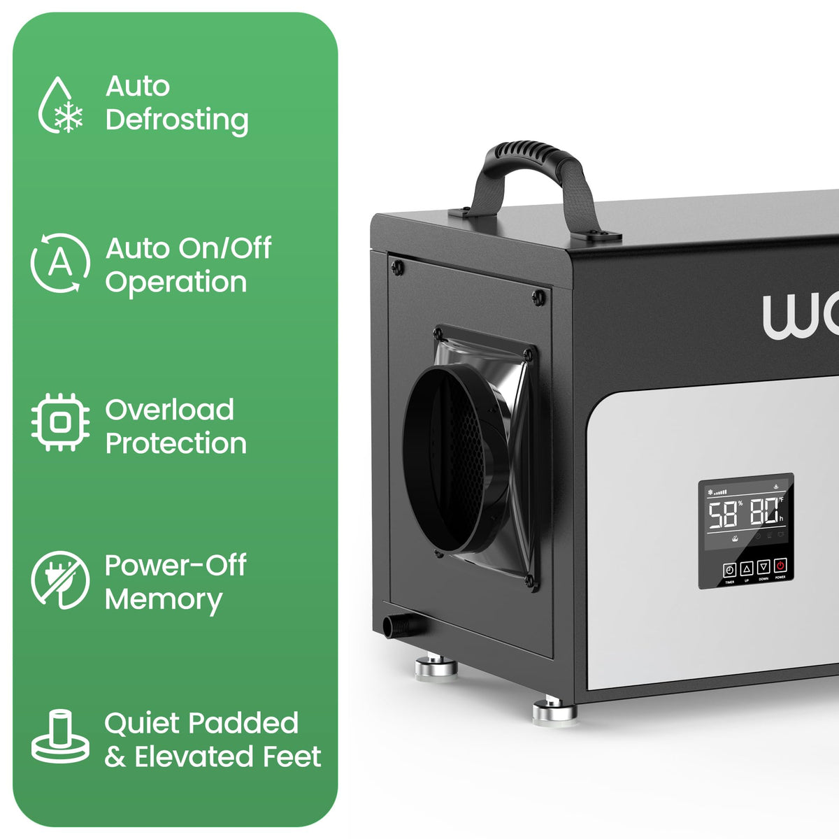 130 Pints Commercial Dehumidifier with Pump & Drain Hose D538