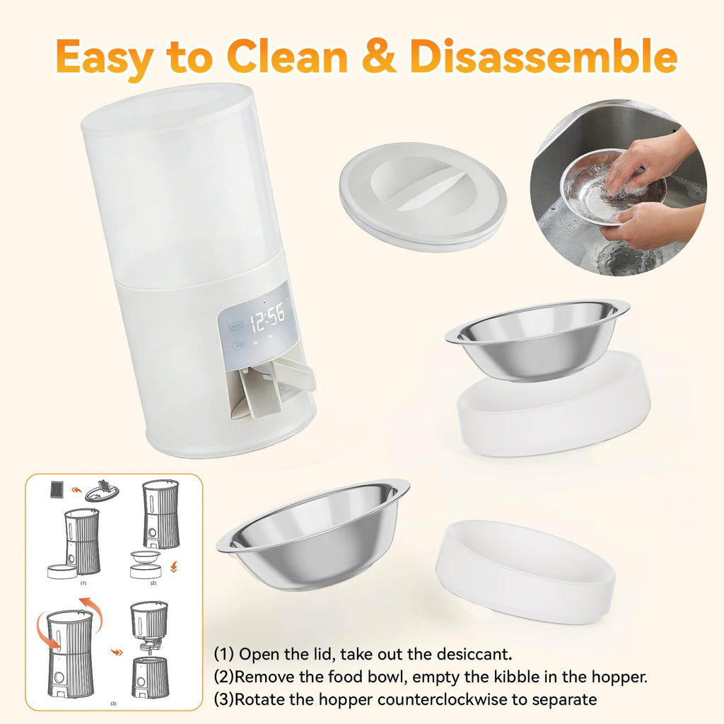 Automatic Cat Feeder 6L White O764889