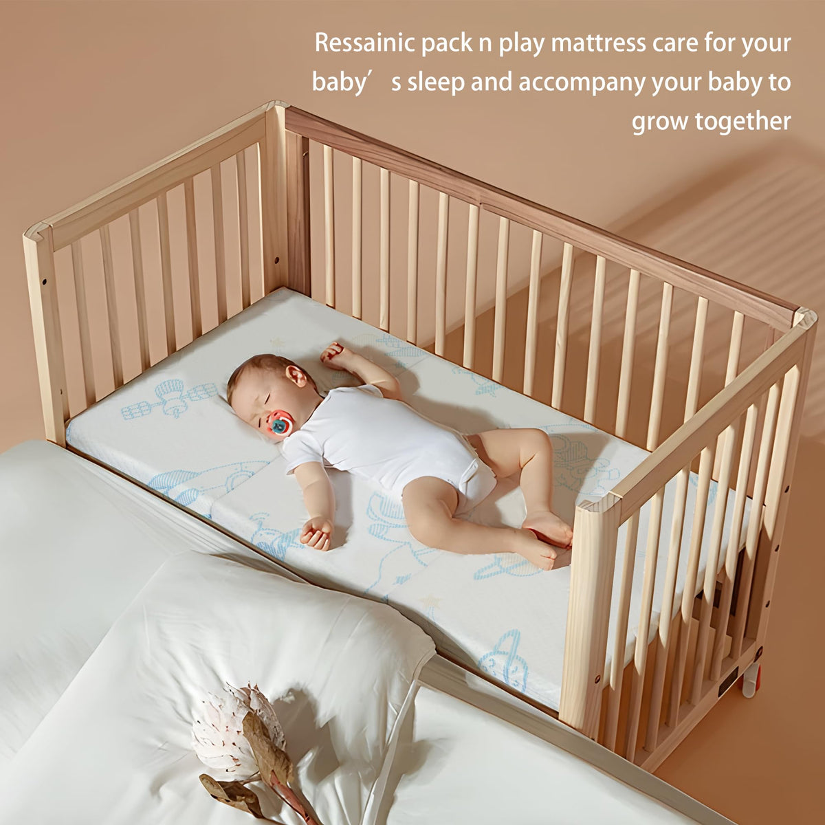 Trifold Portable Pack and Play Mattress Pad with Washable Cover B126
