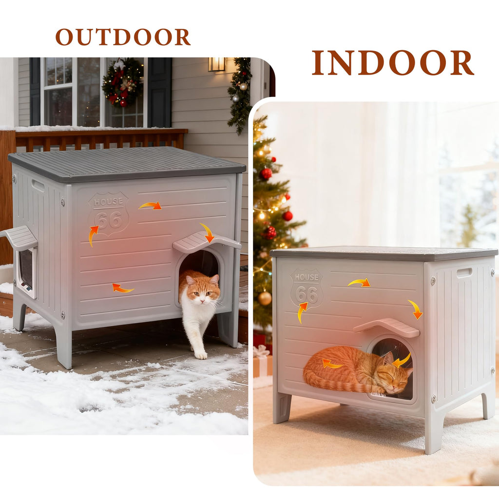 Insulated Outdoor Weatherproof Plastic Cat House R30359
