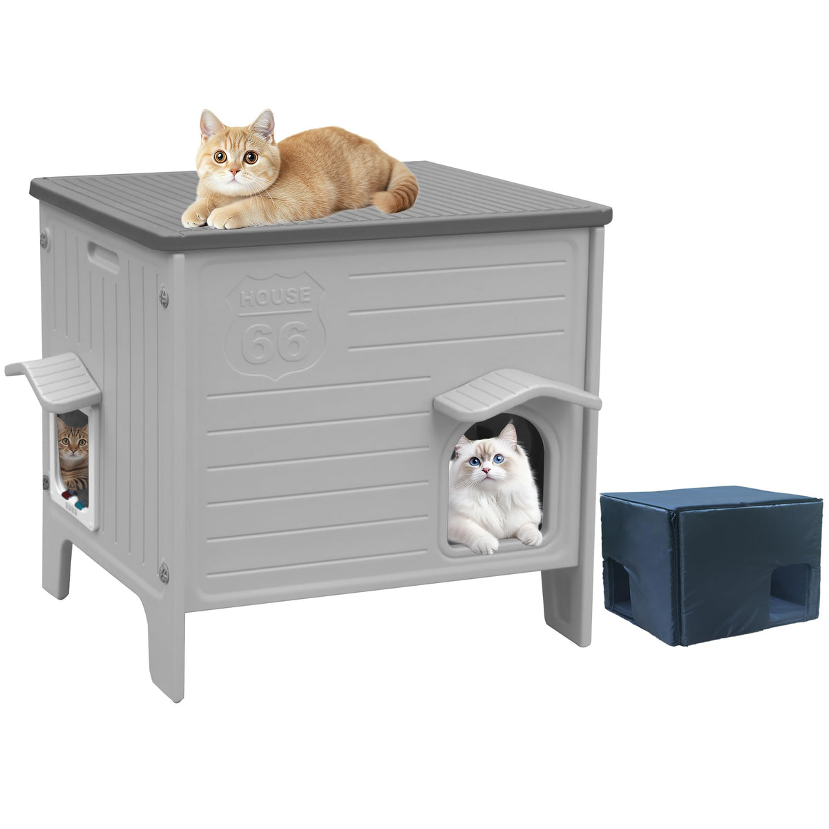 Insulated Outdoor Weatherproof Plastic Cat House R30359
