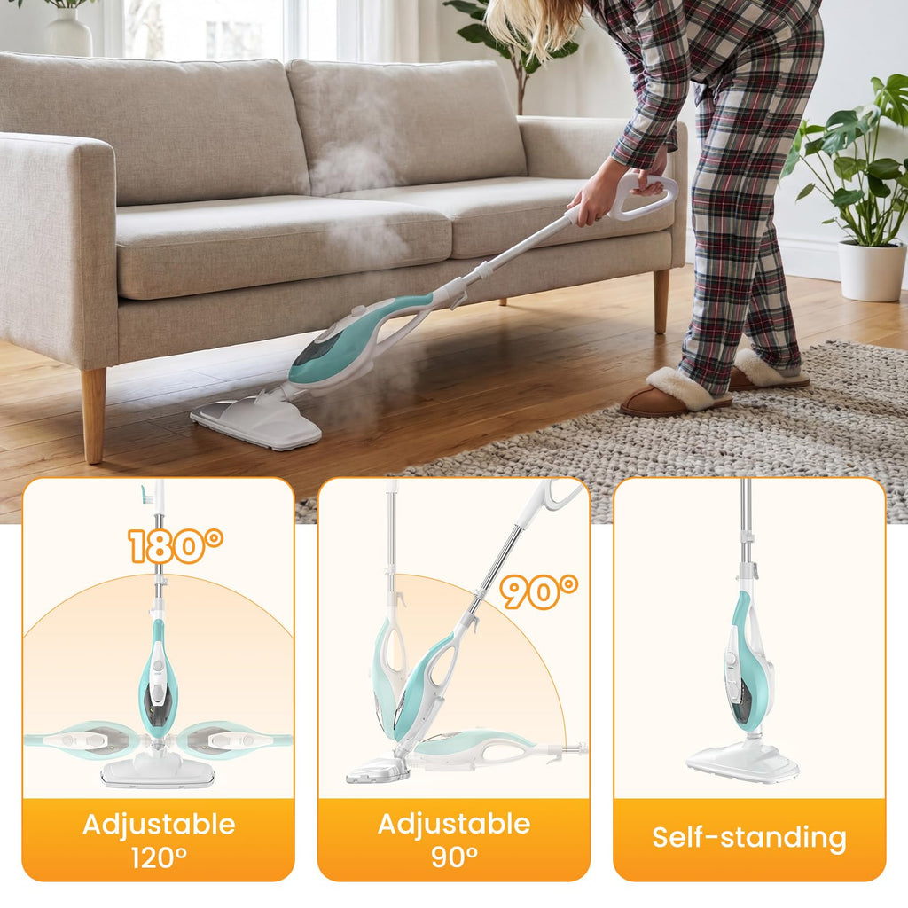 14-in-1 Steam Mop Detachable Handheld Steam Cleaner with 2 Washable Pads A895819