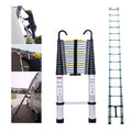 20FT Aluminum Telescoping Ladder with 2 Detachable Hooks, 330 lb Capacity S614