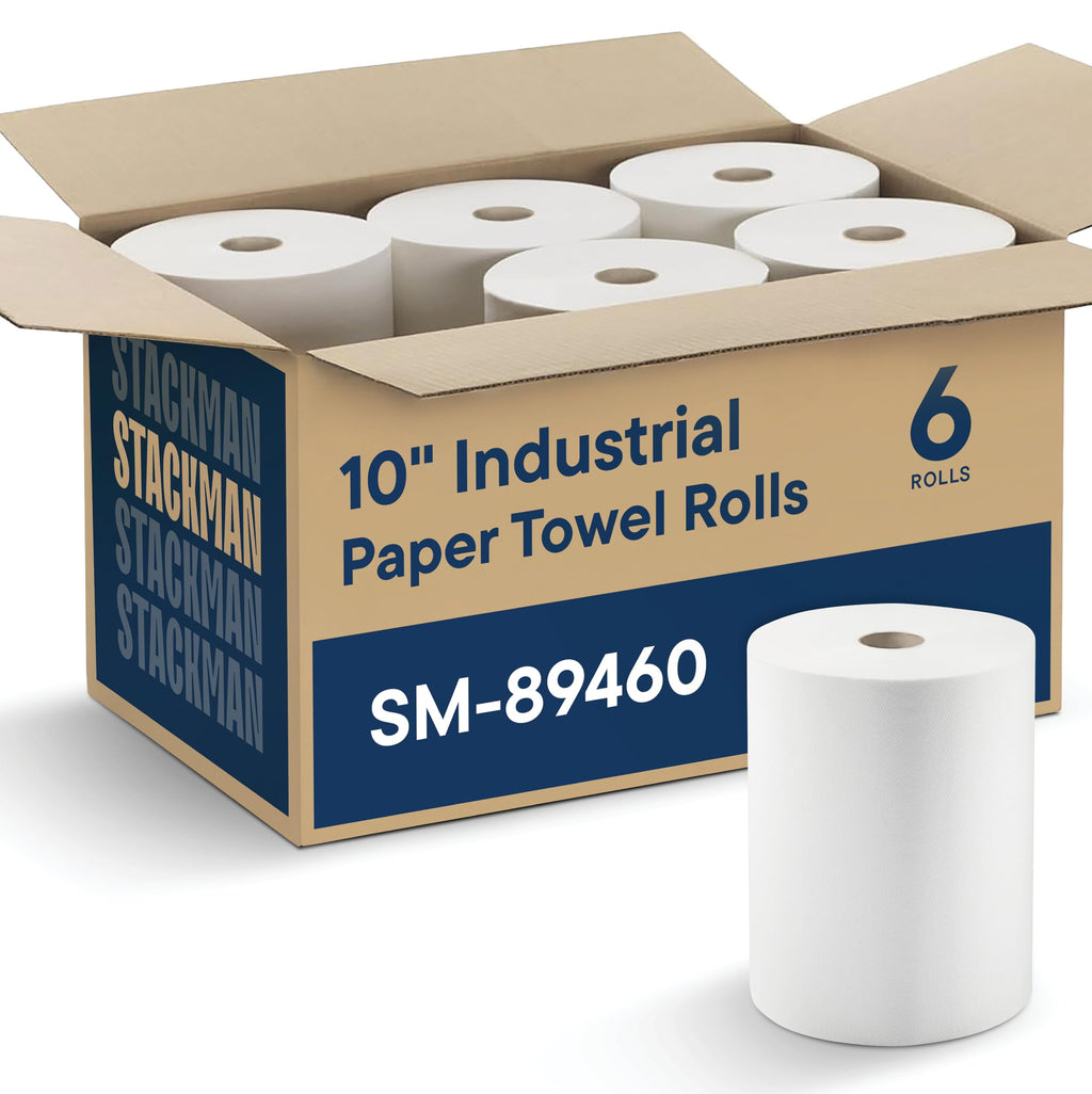 10 x 800 White Paper Towel Rolls 6 Pack N1247