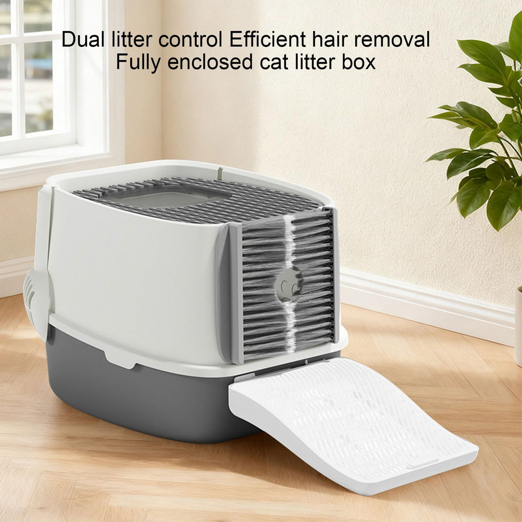 Enclosed Cat Litter Box with Lid Scoop O4453