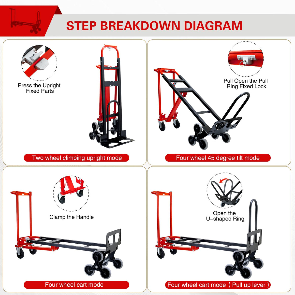 Stair Climbing Dolly Cart with Wheels F263653