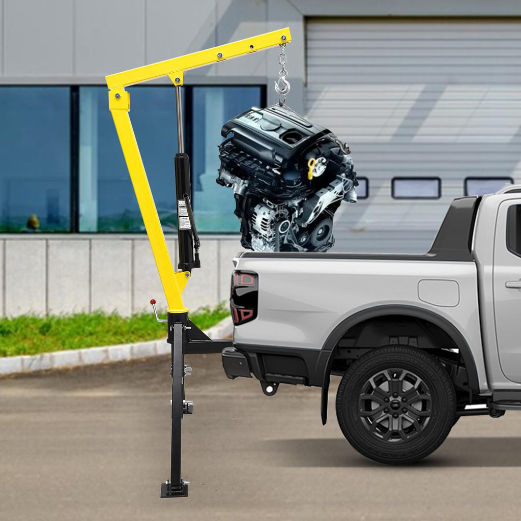Hydraulic 1000Lbs Hitch-Mounted 360° Swivel Pickup Truck Crane Q99143