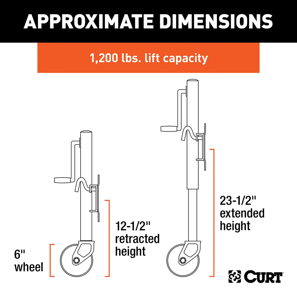 Marine Boat Trailer Jack with 6-Inch Wheel Z46543