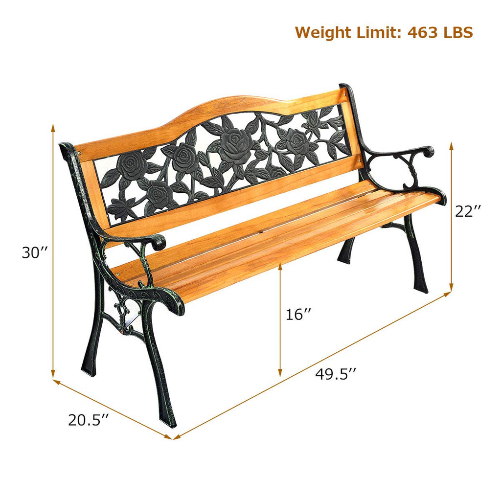 50 Inch Hardwood Frame Patio Bench P198