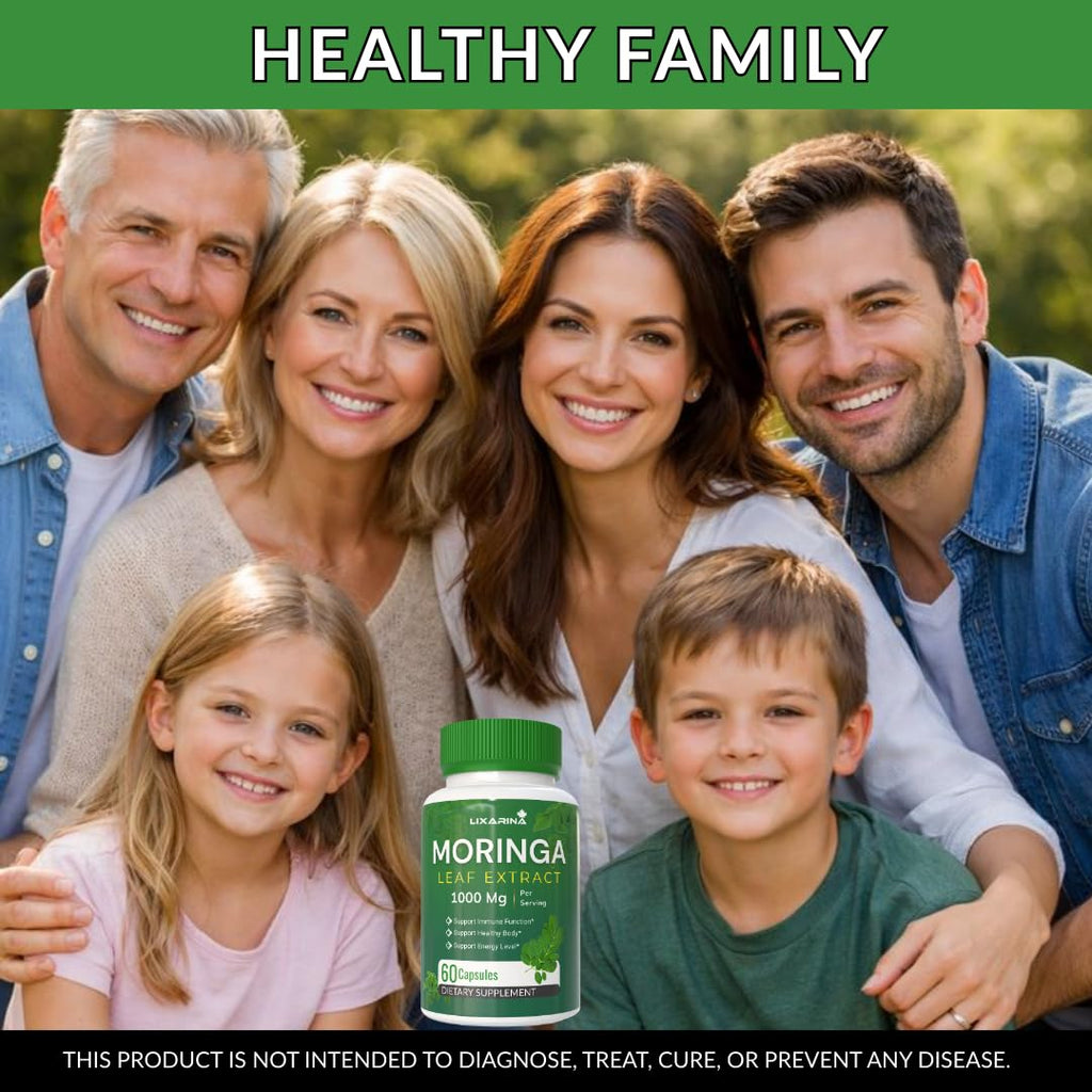 Moringa Capsules Organic 1000MG 60 Count Pack-2 C206