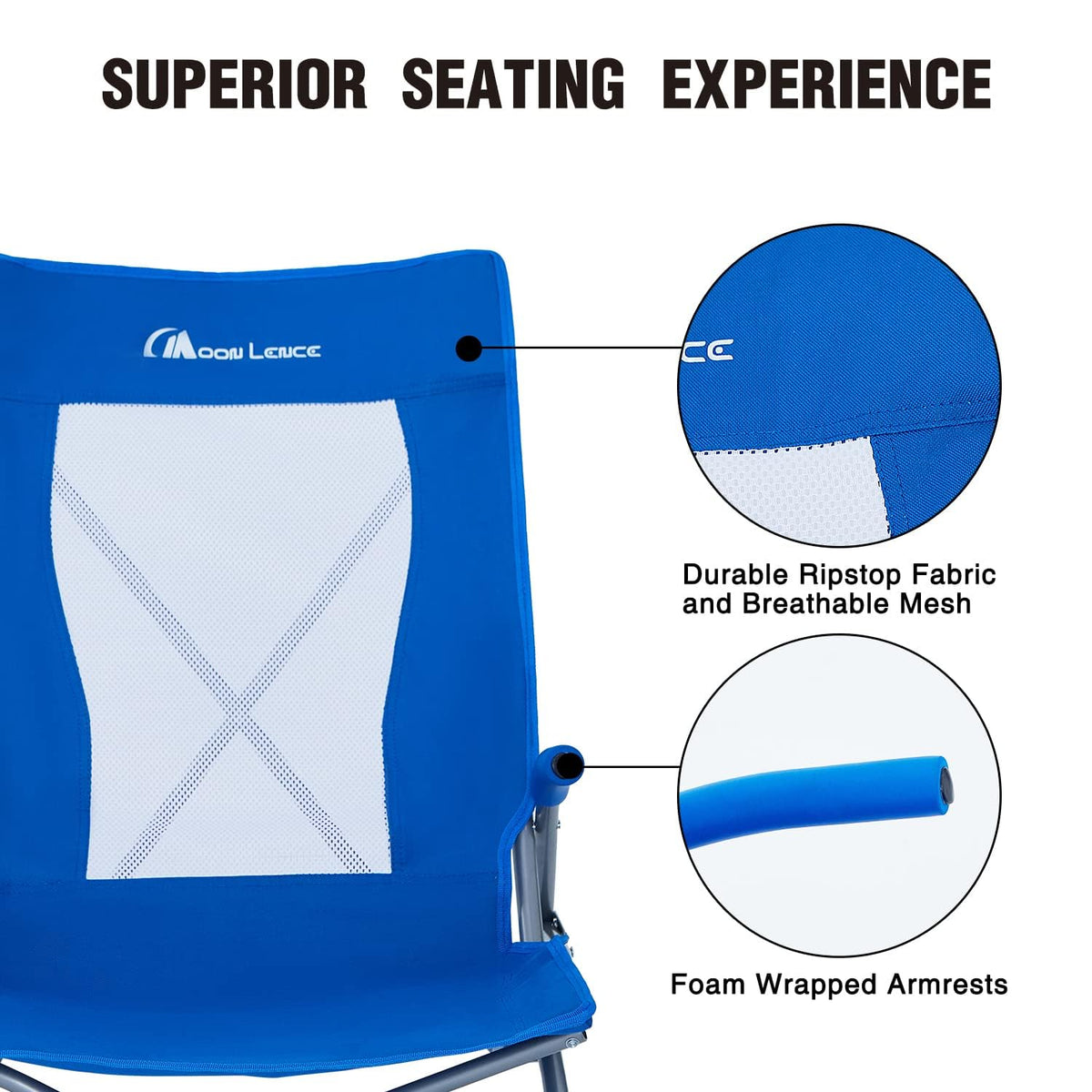 2 Pack Low Beach Lounge Chair with Cup Holder & Carry Bag G357