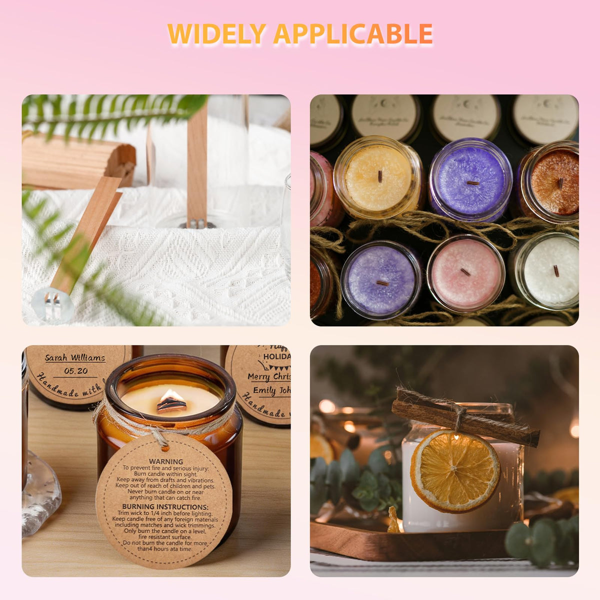 Cherry Wood Wicks 180 Candles per Pack O8395