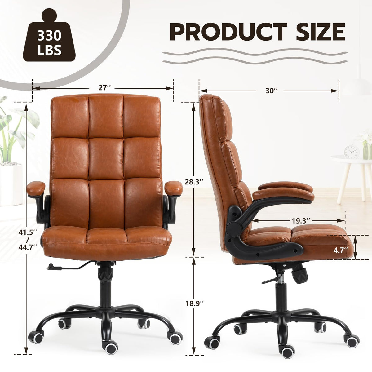 Executive Office Chair, PU Leather Ergonomic Desk Chair M917732
