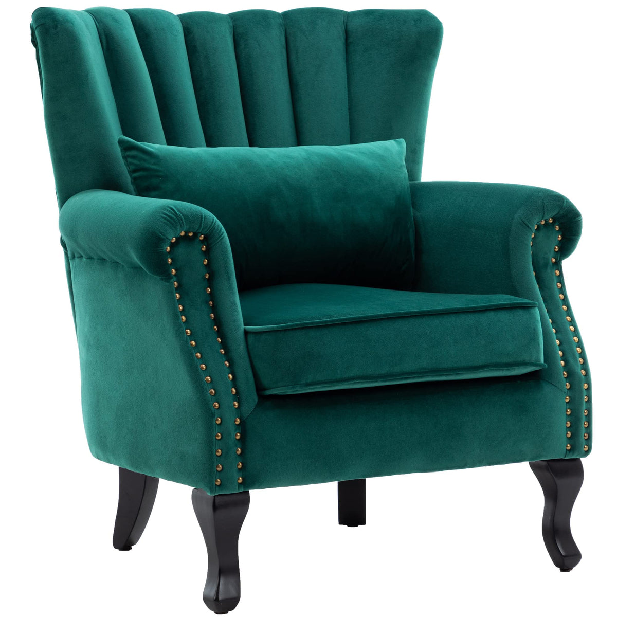 Velvet Accent Chairs Set of 2 Green J2815