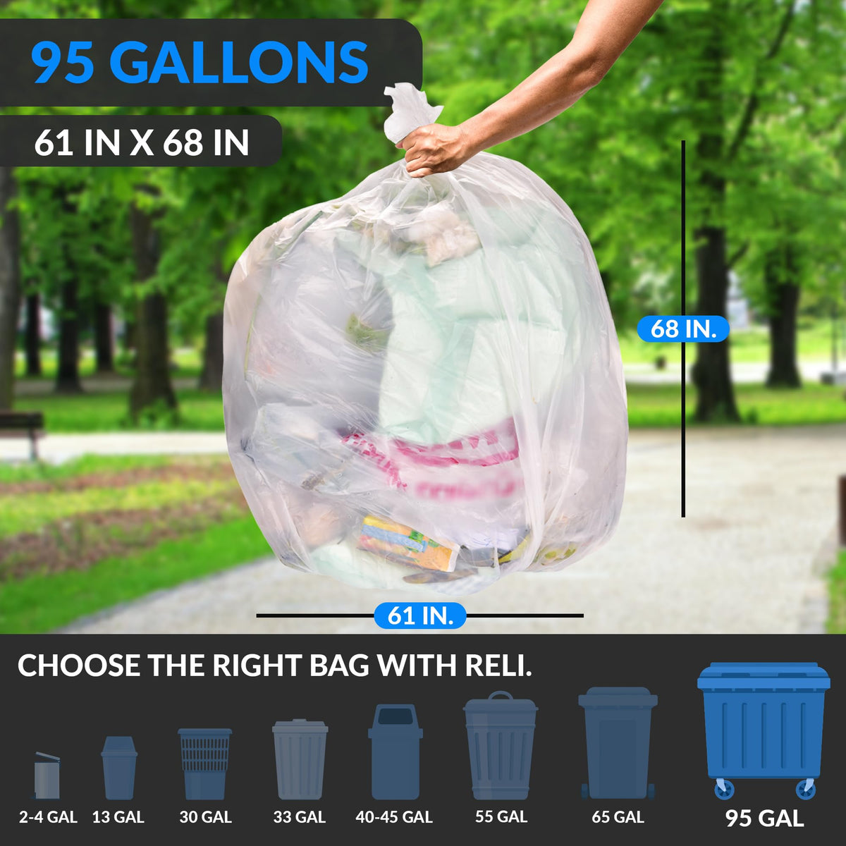 95 Gallon Heavy Duty Trash Bags R3902