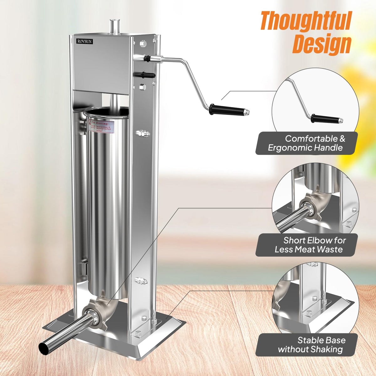 15LBS/7L Two Speed Stainless Steel Vertical Sausage Stuffer M192
