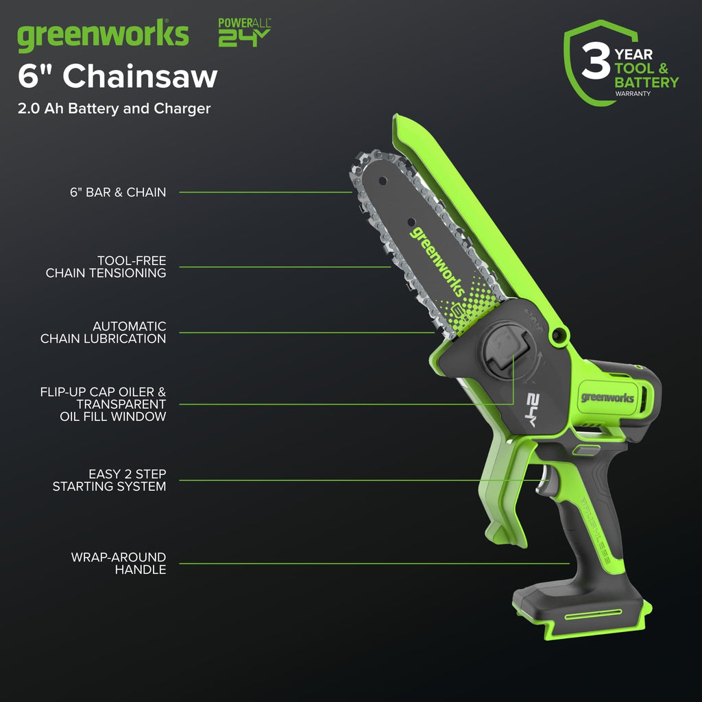 24V 6 in Mini Pruning Chainsaw L1524