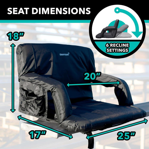2 Pack Extra Wide Foldable Stadium Seats with Back Support K402
