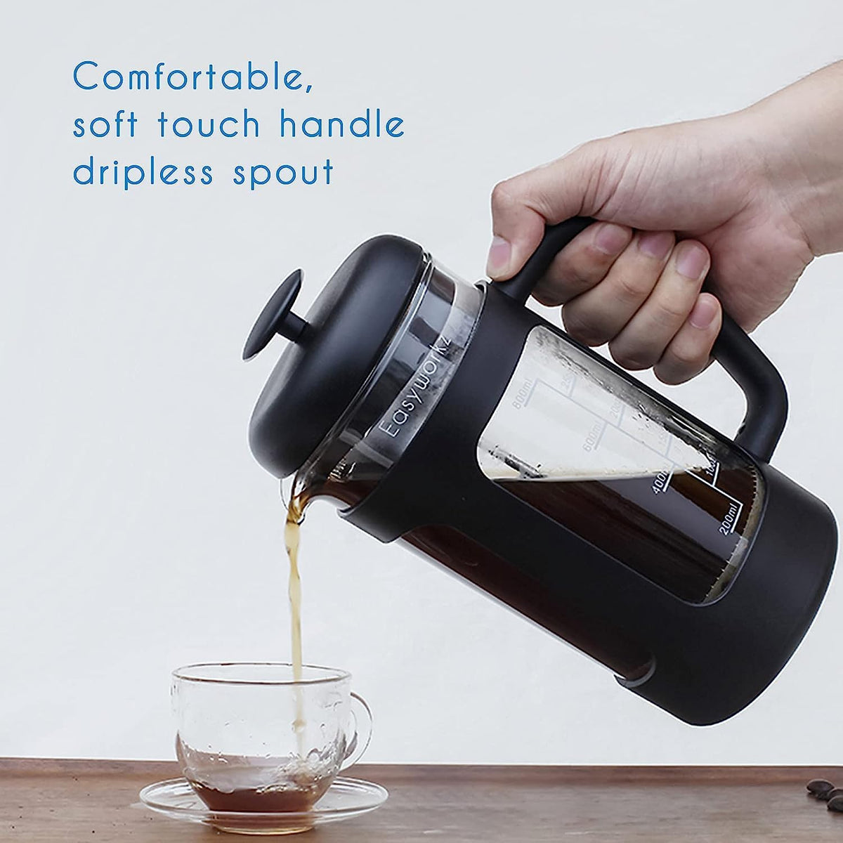 French Press and Gooseneck Pour Over Coffee Kettle 12 oz Stainless Steel Q730552