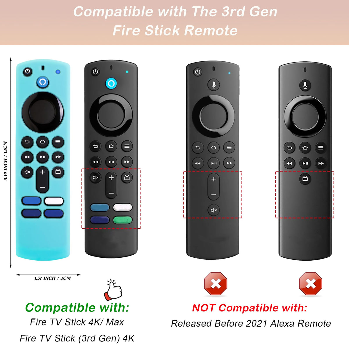 Silicone Remote Cover Glow in The Dark Blue Y511