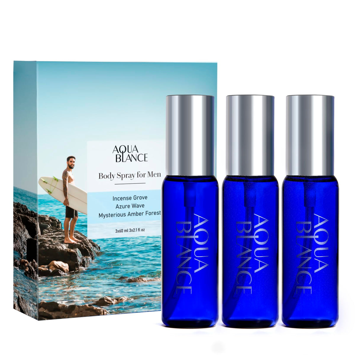 Travel Size Body Spray 3-Pack Set 2.1 Fl Oz Z83284