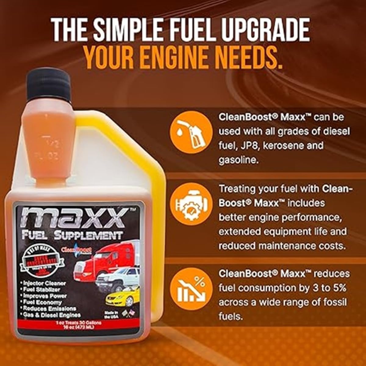 16oz Fuel Treatment for Gas & Diesel Fuel Z309