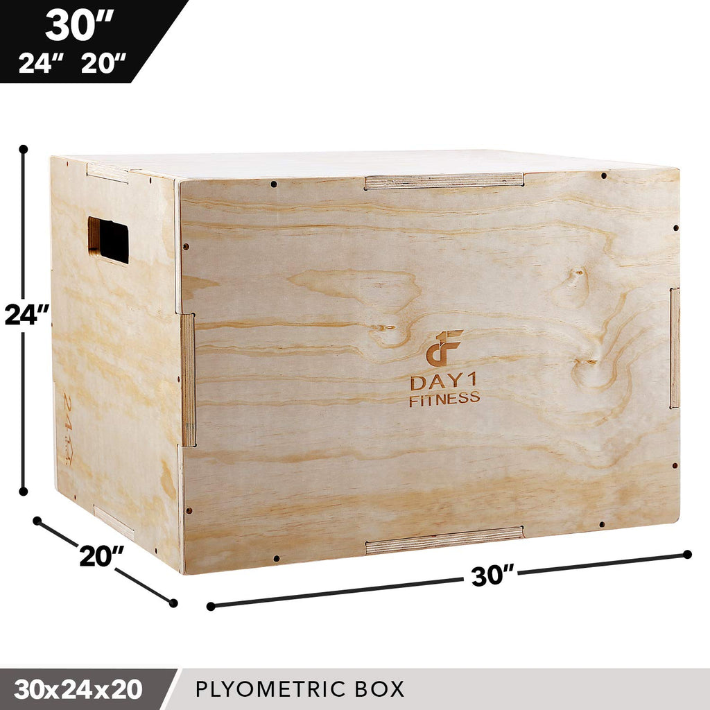 Wood Plyometric Box 30/24/20 3-in-1 Non-Slip I32837