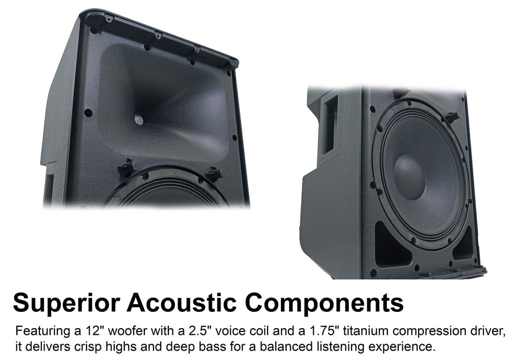 12" Powered DJ PA Speaker 2-Pack N95349