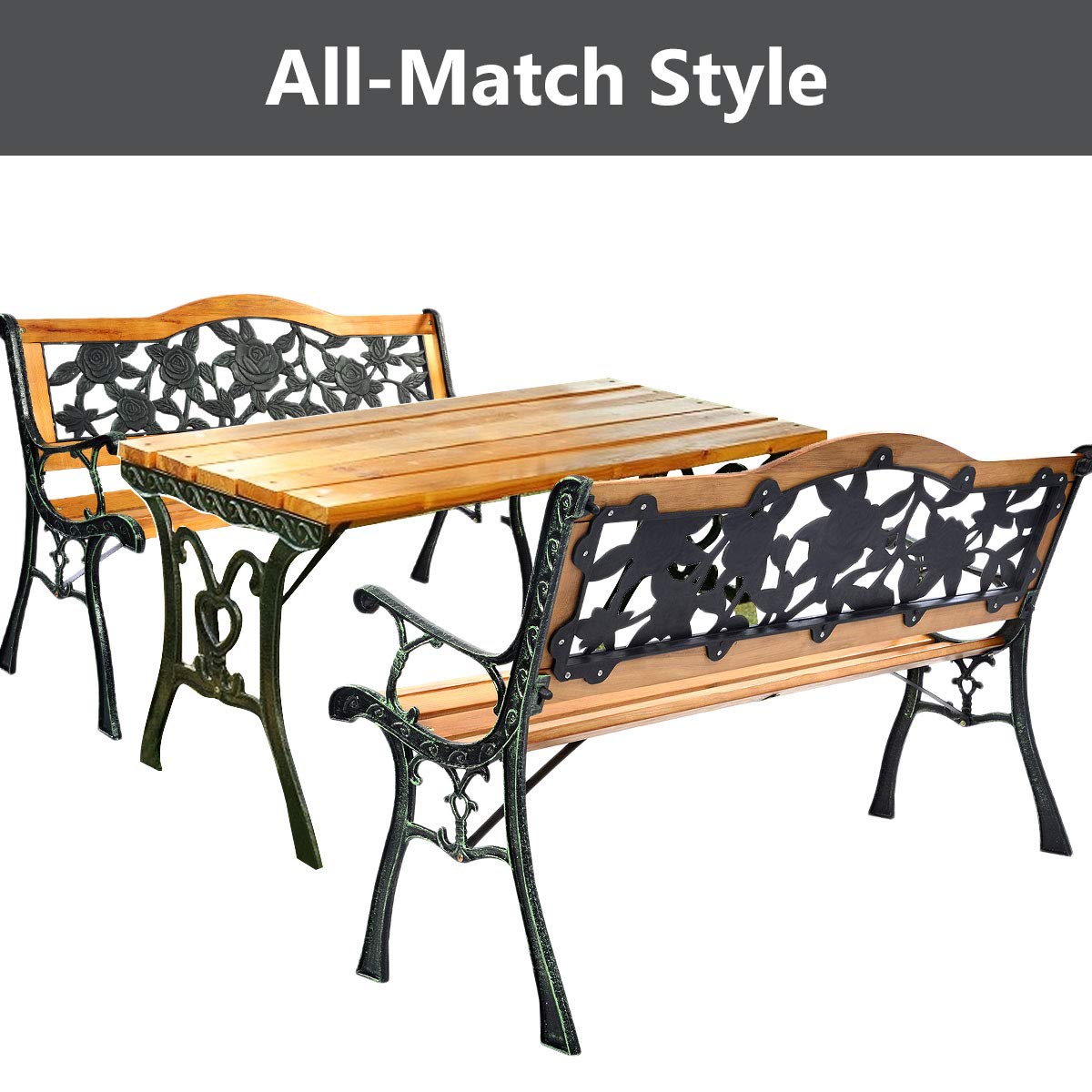 50 Inch Hardwood Frame Patio Bench P198