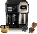 12 Cup Programmable Coffee Maker & Single Serve Drip Coffee Machine, 2-in-1 Automatic Coffee Brewer with Glass Carafe, Reusable Filter, Digital Timer and Warming Plate - Black/Silver Y400