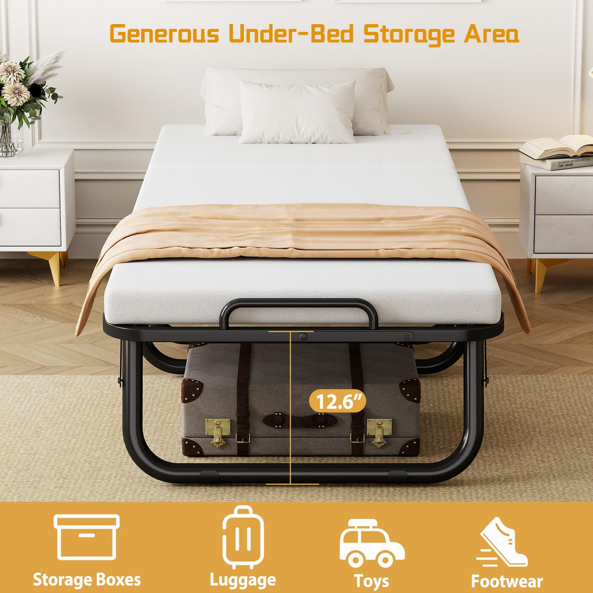 Folding Bed on Wheels W608