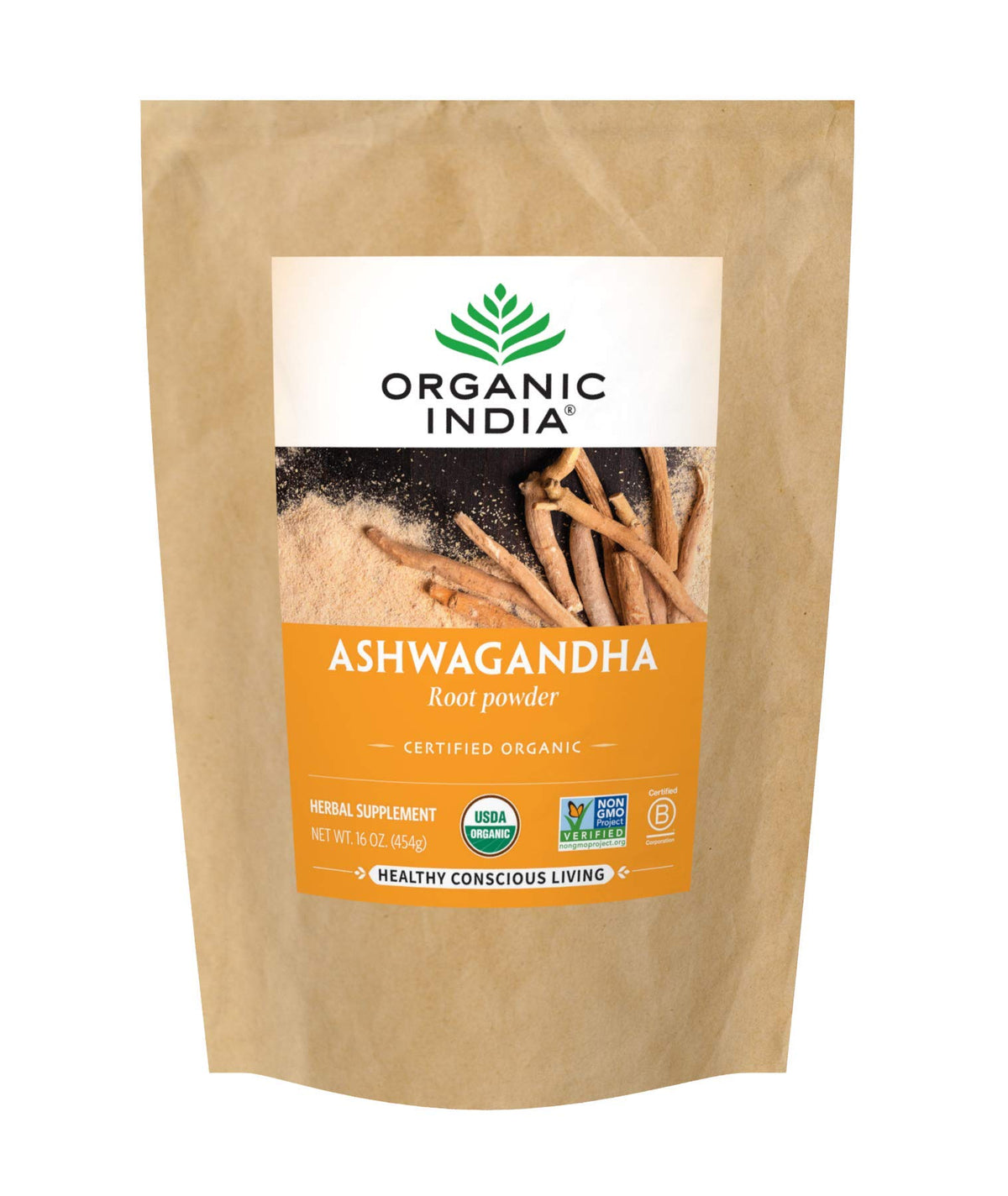 Organic Ashwagandha Powder Herbal Supplement 1lb Bag L137208