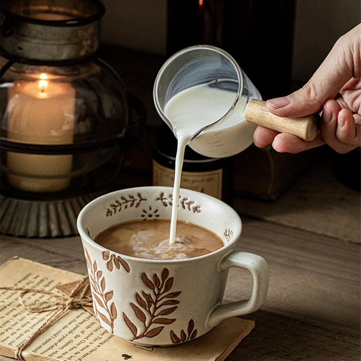 12 oz Ceramic Coffee Mug Set of 4 L8056