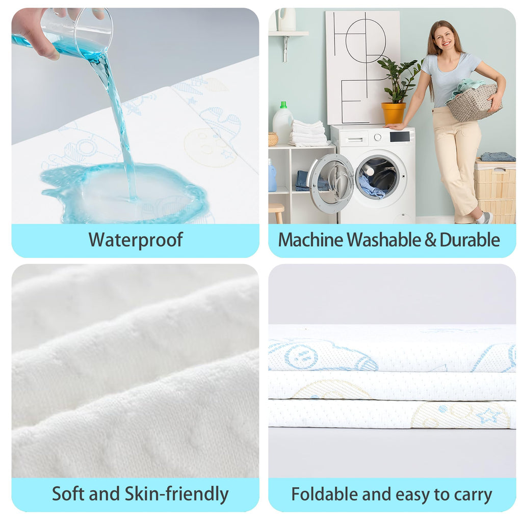 Trifold Portable Pack and Play Mattress Pad with Washable Cover B126