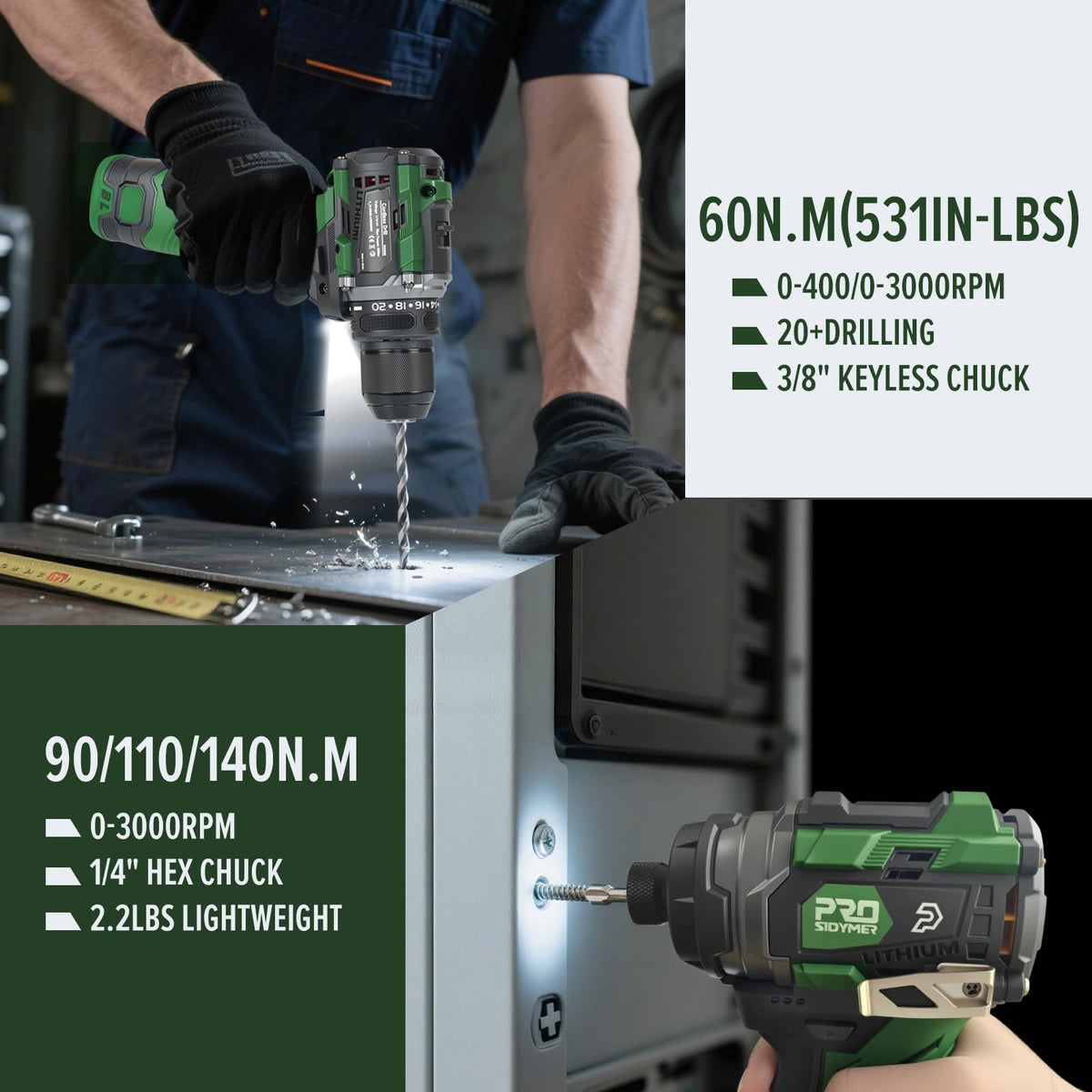 Cordless Drill & Impact Driver Set K796