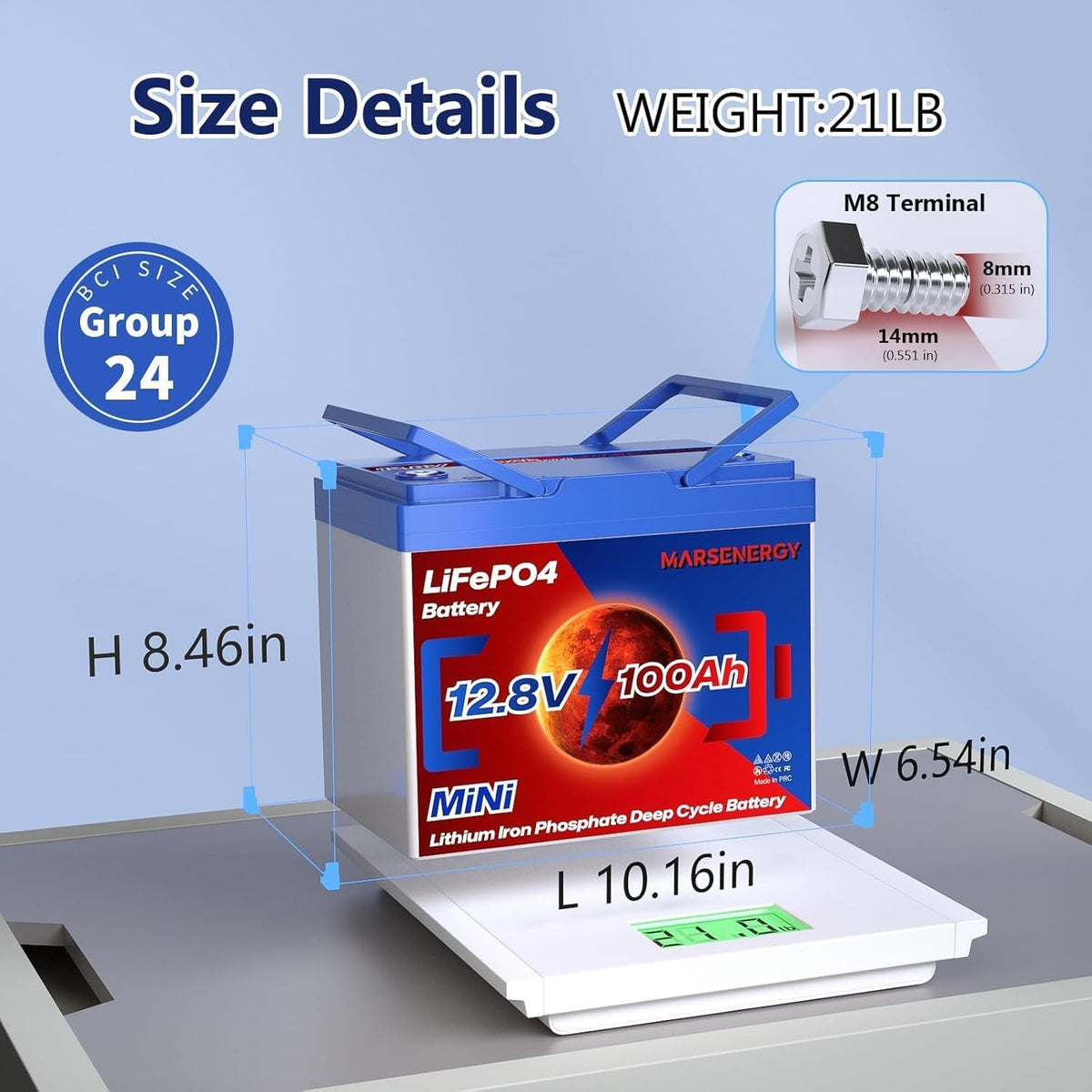12V 100Ah LiFePO4 Lithium Battery Y9017