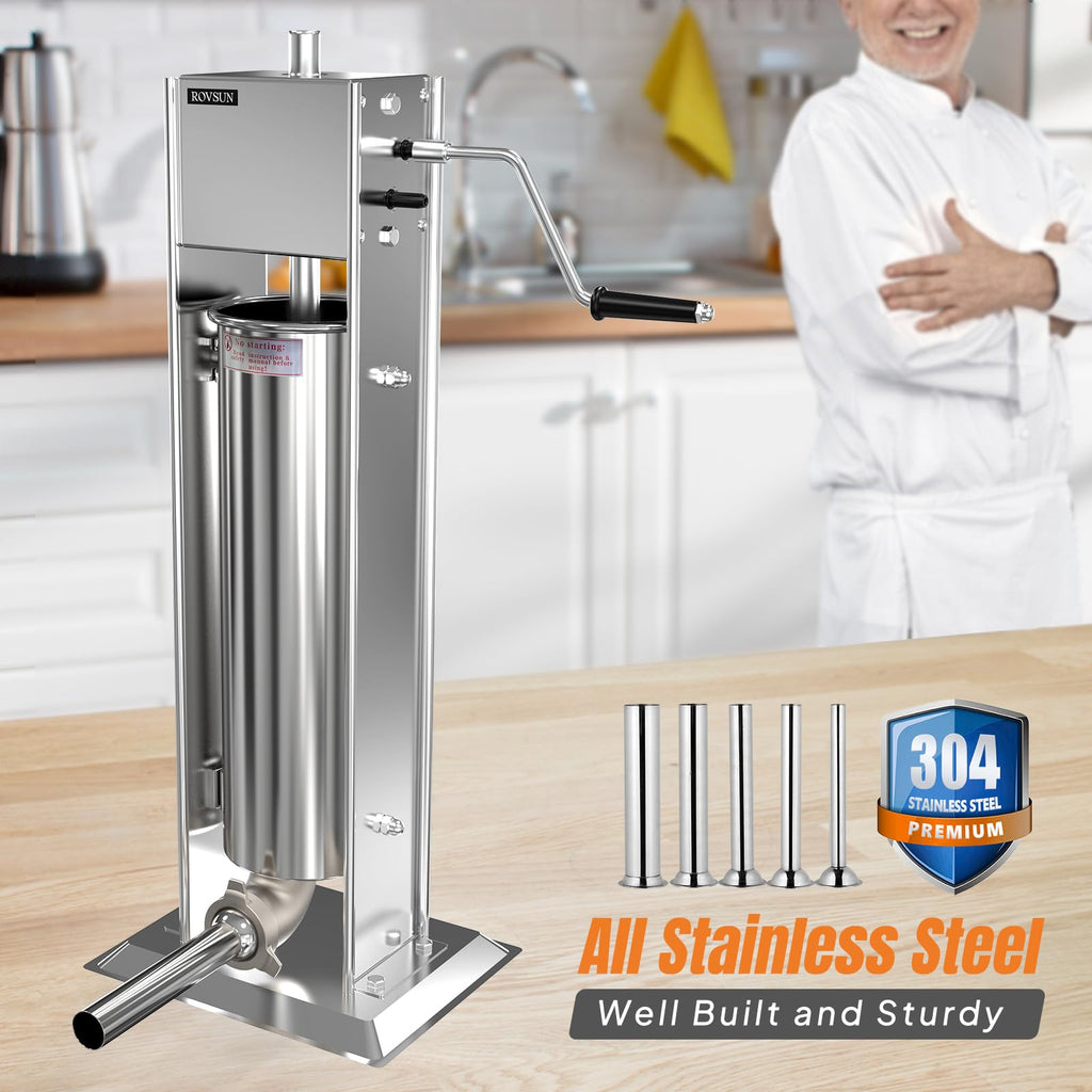 15LBS/7L Two Speed Stainless Steel Vertical Sausage Stuffer M192