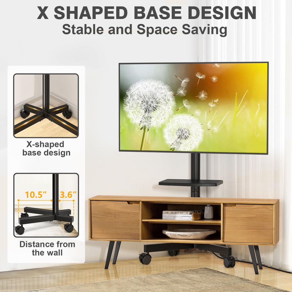 Mobile TV Stand with Power Outlet for 23-65 Inch TVs Z1809