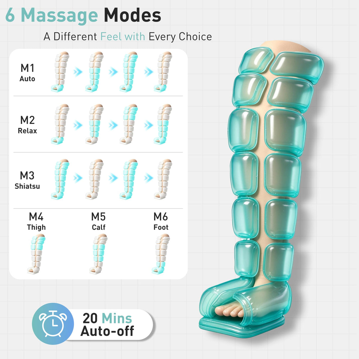 Air Compression Leg Massager with 6 Modes 3 Pressure Levels Q17712