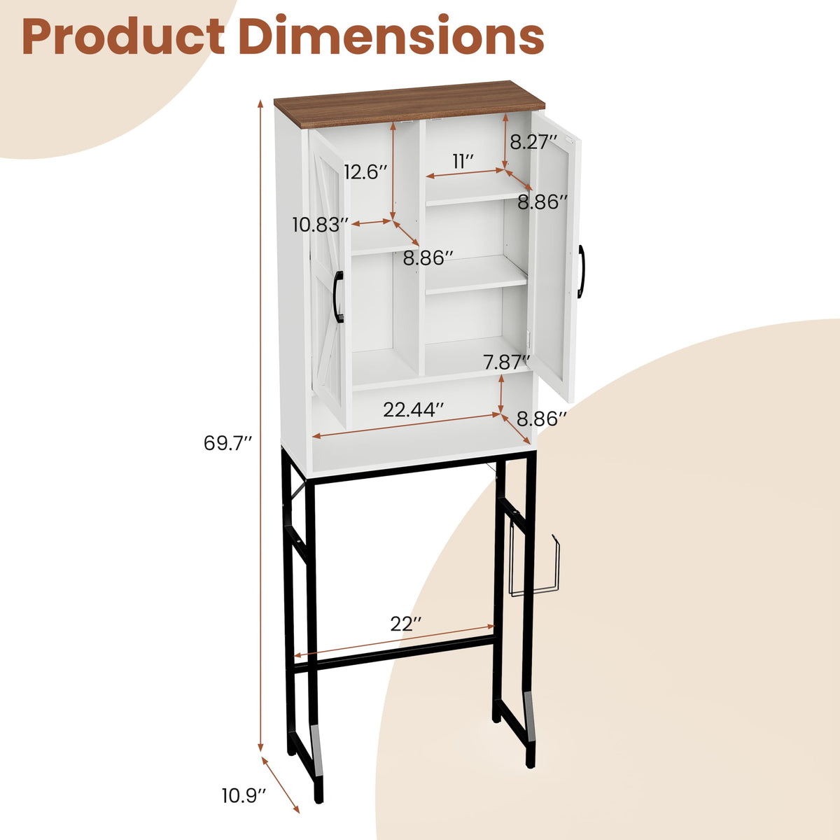 White Over The Toilet Storage Cabinet Y961668