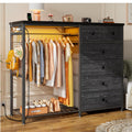49.2" W Dresser with Hanging Rack & 6 Drawers T655