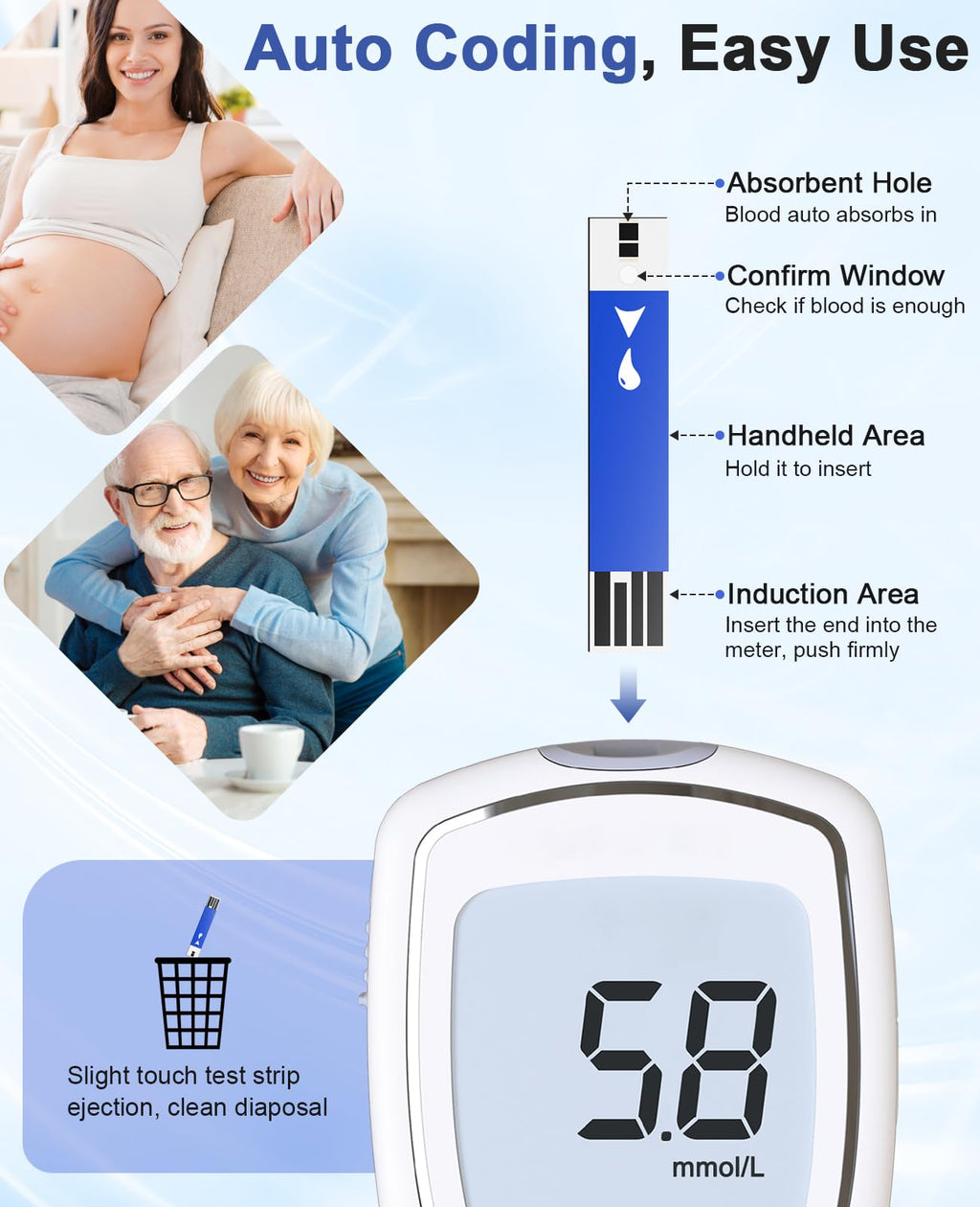 Blood Glucose Test Strips, 100 Lancets S71797