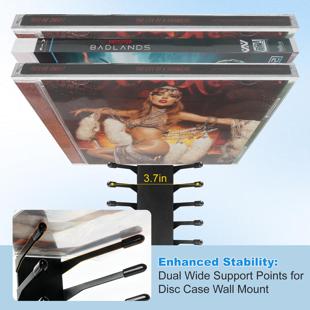 Anti-Drop CD Storage Shelf Wall Mount 4 Pack T9058