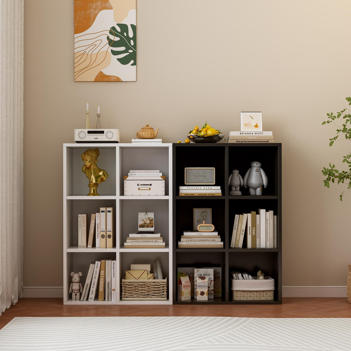 Black 6-Cube Storage Shelf Bookcase O36301