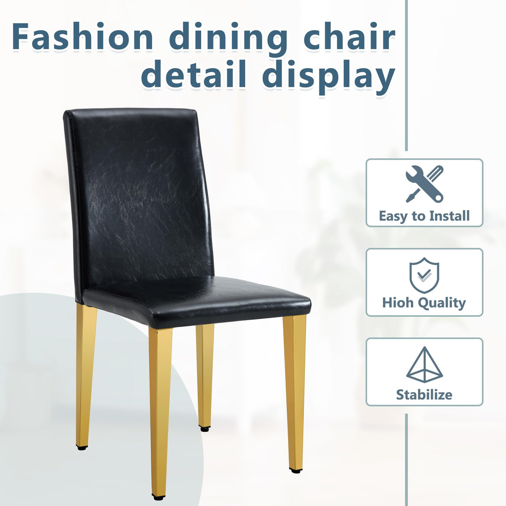 Black Gold Upholstered Dining Chairs Set of 4 Z43190