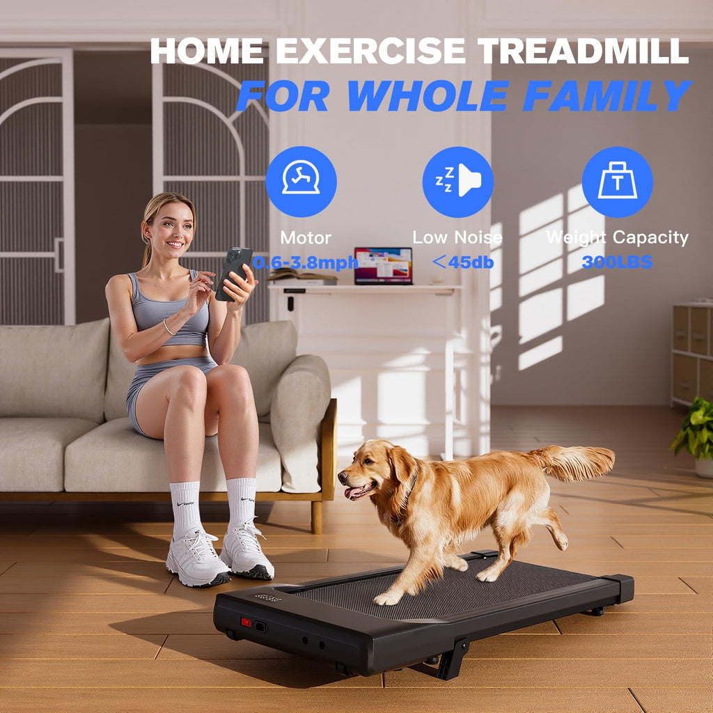 Walking Pad with Incline, 2.5 HP Under Desk Treadmill, 300 lbs Capacity H745520