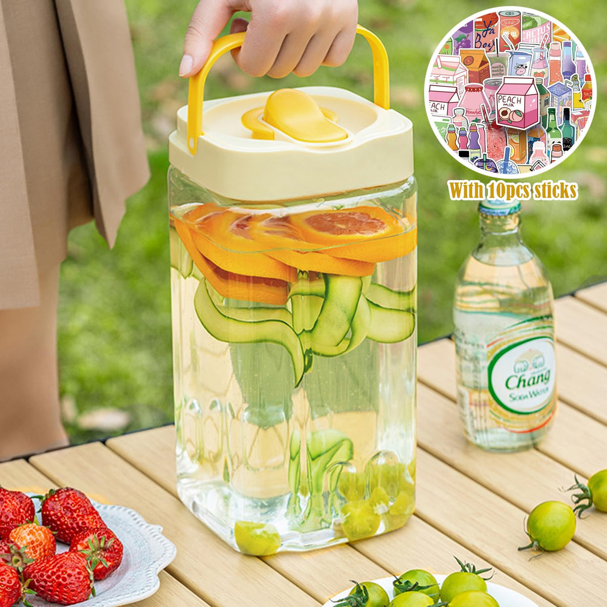 3.5L Plastic Beverage Dispenser W40236