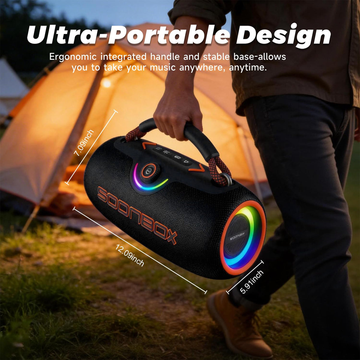 Black Portable Bluetooth Speakers U82048