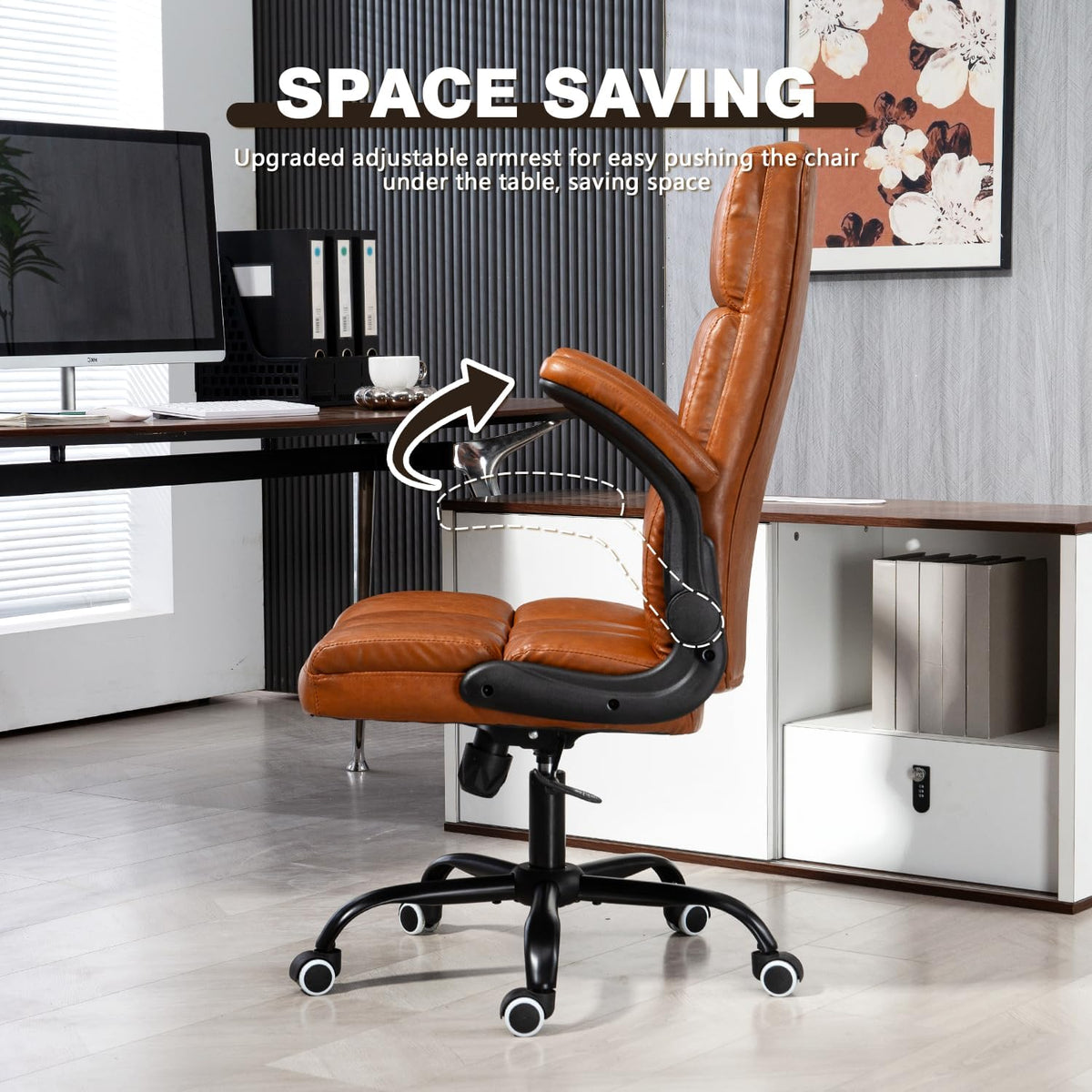 Executive Office Chair, PU Leather Ergonomic Desk Chair M917732